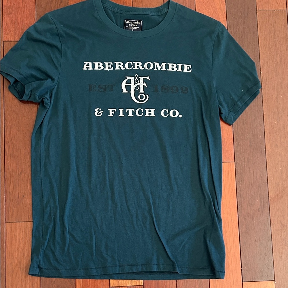 Abercrombie & Fitch Men's Teal Graphic Tee